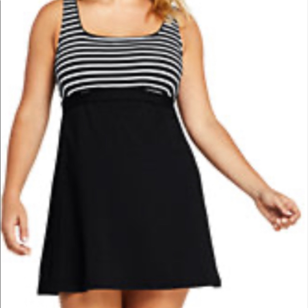 Lands End Swim Dress Tunic Top